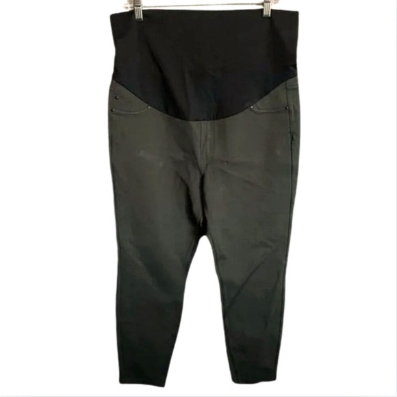 LIKE NEW Liverpool Los Angeles Maternity Olive Green Leggings Size 14 - Picture 1 of 4